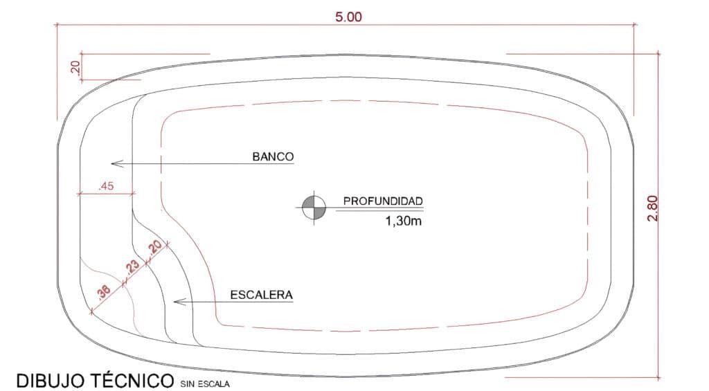 PISCINA MAZARA 5.00 x 2.80 x 1.30 M - Imagen 5