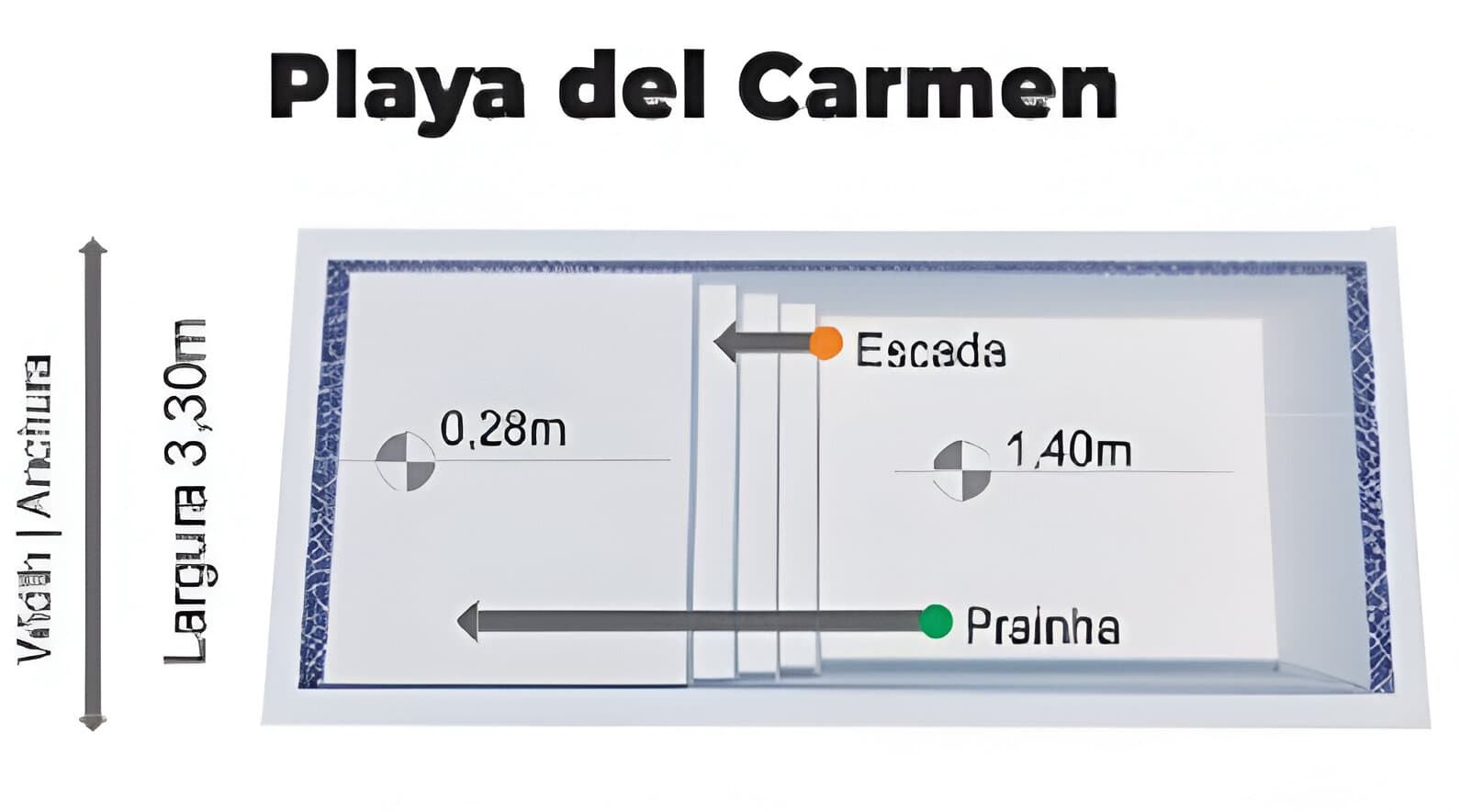 PISCINA PLAYA DEL CARMEN - 7.00 x 3.30 x 1.40 M - Imagen 3